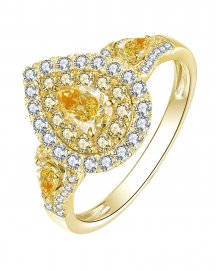 MULTI TONE PEAR DIAMOND ENGAGEMENT RING (TR4132)
